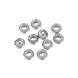 Бусина полая 4 мм, родий, уп.10 шт. (#CN-BM-019R)