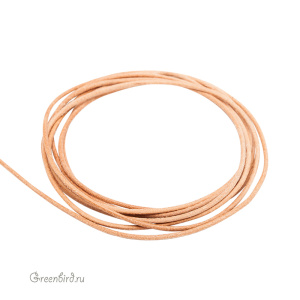 Кожаный шнур "Natural", 1.5 мм, 1 метр (LTNA1.5)