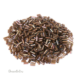 Бисер TOHO Bugle стеклярус 3 мм – Внутренняя позолота (#999), 10 г