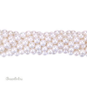 Жемчуг "Майорка" 6,5 мм, белый, нить (#Maj-41)