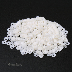 Пайетки LM Paris 3мм чаша, White 6001 (#LM28)