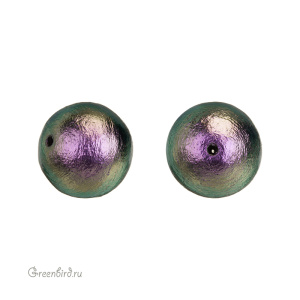 Хлопковый жемчуг 16 мм, Rich Green Black, 1 шт. (#CTP001-16-RichGreenBlack)