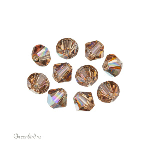Swarovski 5328 Биконусы 5 мм, светлый колорадский топаз радужный (#246AB), уп. 10 шт.