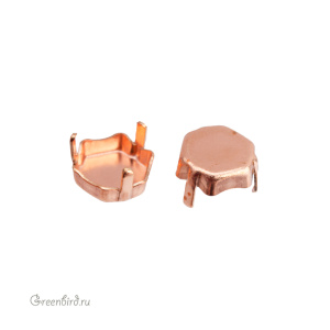 NEW 4683 Оправа без отверстий для Thin Hexagon Fancy Stone 7,8х8,7 мм, томпак