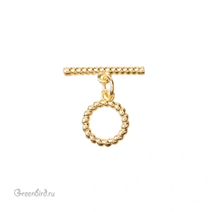 Замок-тоггл "Витой", золото, 1 шт. (#SV1701-T19)