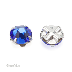 Swarovski 53103 Роза Монтис SS30, серебро, величественный синий (#296), 1 шт.