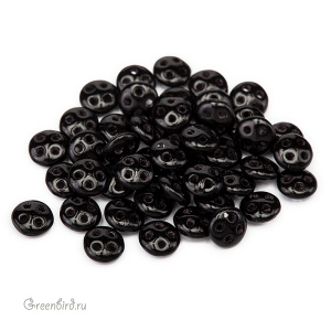 Quadra Lentil 4 отверстия 6mm, Jet, 5 гр (#23980)