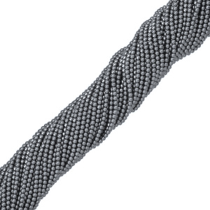 Crystalbird Жемчуг круглый 3 мм, гематит, нить (#57)