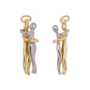 Подвеска "Объятия", биколор, 1 шт. (#SV1701-Pendant-107N)