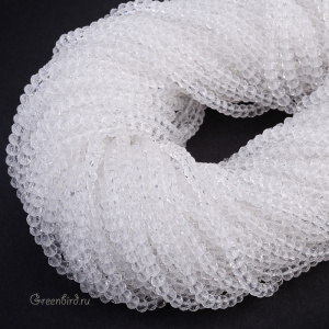 Бусины граненые рондели 4,3 мм, Crystal, нить (#SVAB1501)