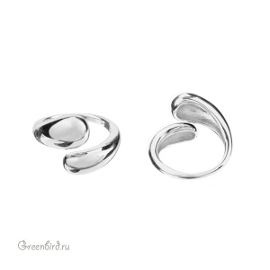 Основа для кольца "Две капли", родий (#SV1701-RB-13R)