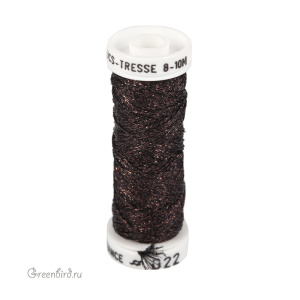 Металлизированная нить Tresse #8 AVAS, медь/черный, 10 м (#8-022)