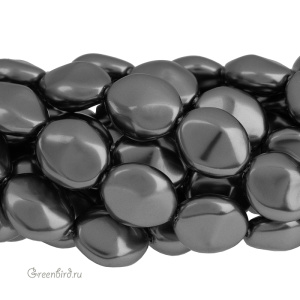 Swarovski 5842 Жемчуг барочный плоский 10 мм, темно-серый (#617), 1 шт.