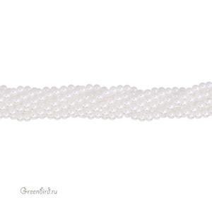 Жемчуг "Майорка" 4 мм, белый, нить (#Maj-04)