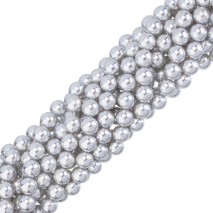 Crystalbird Жемчуг круглый 10 мм, глянцевый серый, нить (#513)