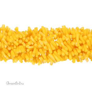 Бусины из коралла, желтый, нить (#SV-CORAL-06)