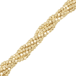 Бусины Геметин 4 мм, скругл. кубики, цвет: золото, нить (#SV-HMT-85)