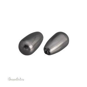 Swarovski 5816 Жемчуг полупросверленный капля 11.5x6 мм, темно-серый (#617), 1 шт.