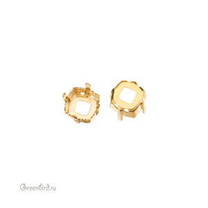 4460 Оправа для ювелирного кристалла Magical Square Fancy Stone 8 мм, золото