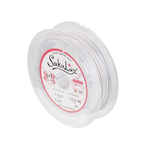 Ювелирный тросик SakuLux 7 – 0,6 мм, жемчужно-серебряный, 10 м (#SL7X060PS10)