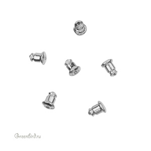 Заглушки для серег, пуссет, родий, пара (#SV1701-S02R)