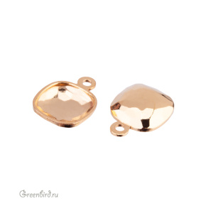 4483 Оправа-подвеска для Thin Cushion Fancy Stone 8 мм, томпак/золото