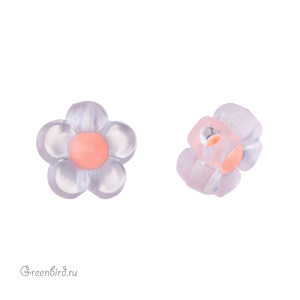 Бусина "Цветочек", оранжевый, 1 шт. (#SVA-PL-05)