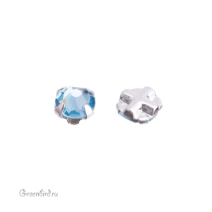Swarovski 53102 Роза Монтис SS16, серебро, аквамарин (#202), 1 шт.