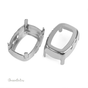 4568 Оправа для Cushion Fancy Stone 14x10 мм, родий