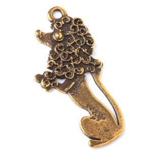 "Кошки и собаки", подвеска, ант. латунь, 1 шт. (#Л0314)