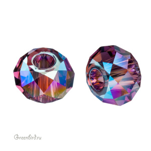 Swarovski 5042 Бусина Бриолетт с отверстием XL 8 мм, аметист с мерцанием 2X (#204SHIM2), 1 шт.
