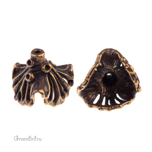 "Море", чашечка, ант. латунь, 1 шт. (#Л1620)