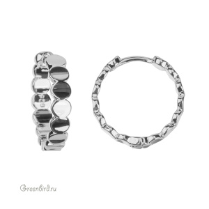 Швензы круглые "Монетки" 20 мм, родий, пара (#SV1701-2443R)