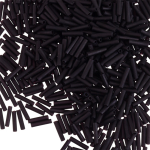 Бисер MIYUKI Slender Bugle 6 мм – Matte Black (#401F), 10 г