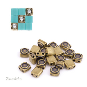 CYMBAL Металлическая бусина TILA "Peponas", ант. латунь, 1 шт. (#TL-012008-AB)