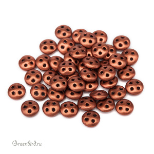 Quadra Lentil 4 отверстия 6mm, Mat. Metallic Dark Copper, 5 гр (#K0175JT)