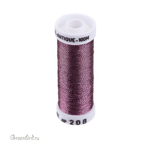 Металлизированная нить Au Ver a Soie Antique, лиловый/черный, 100 м (#208)