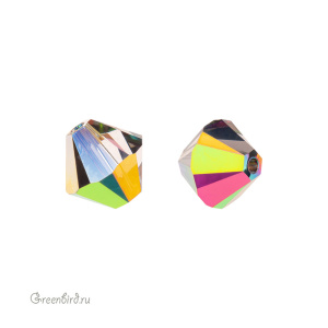 Swarovski 5328 Биконус 8 мм, витражный средний (#001VM), 1 шт.