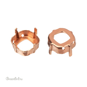 4470 Оправа для ювелирного кристалла Cushion Square FS 12 мм, томпак