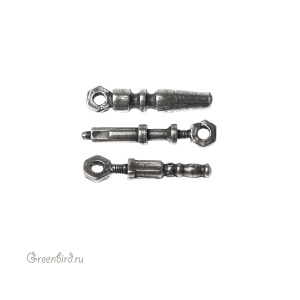 "Стимпанк", подвеска, ант. серебро, 3 шт. (#С1428)