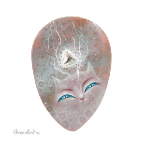 Авторский кабошон, ручная роспись (#JN2-43)