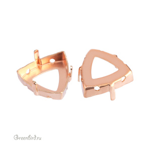 NEW 4799 Оправа для Prismatic Triangle Fancy Stone 14x14,3 мм, томпак