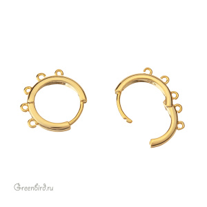 Швензы круглые 18 мм, золото, пара (#SV1701-2434)
