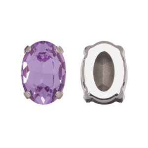 Crystalbird 4120 ÐÐ²Ð°Ð» 14x10 Ð¼Ð¼ Ð² Ð¾Ð¿ÑÐ°Ð²Ðµ, ÑÐ¾Ð´Ð¸Ð¹, ÑÐ¸Ð¾Ð»ÐµÑÐ¾Ð²ÑÐ¹ (#K371), 1 ÑÑ.