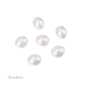 Жемчуг "Майорка" 16 x 13 мм, белый, 1 шт (#SV1701-9034)