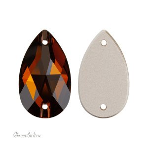 Swarovski пришивные 3230 Капля 28х17 мм, дымчатый топаз (#1001), 1 шт.