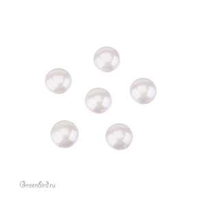 Жемчуг "Майорка" круглый плоский 12 мм, белый, 1 шт (#SV1701-9033)