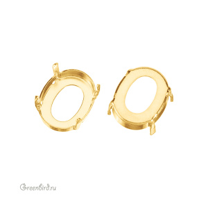 4142 Оправа для ювелирного кристалла Flat Oval Fancy Stone 18х13,5 мм, золото