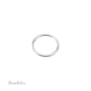 Коннектор-кольцо тонкий 16 мм, родий, 1 шт. (9B234), Корея