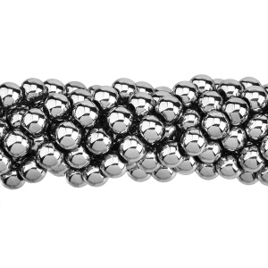 Бусины Геметин 10 мм, круглые, цвет: никель, нить (#SV-HMT-117)